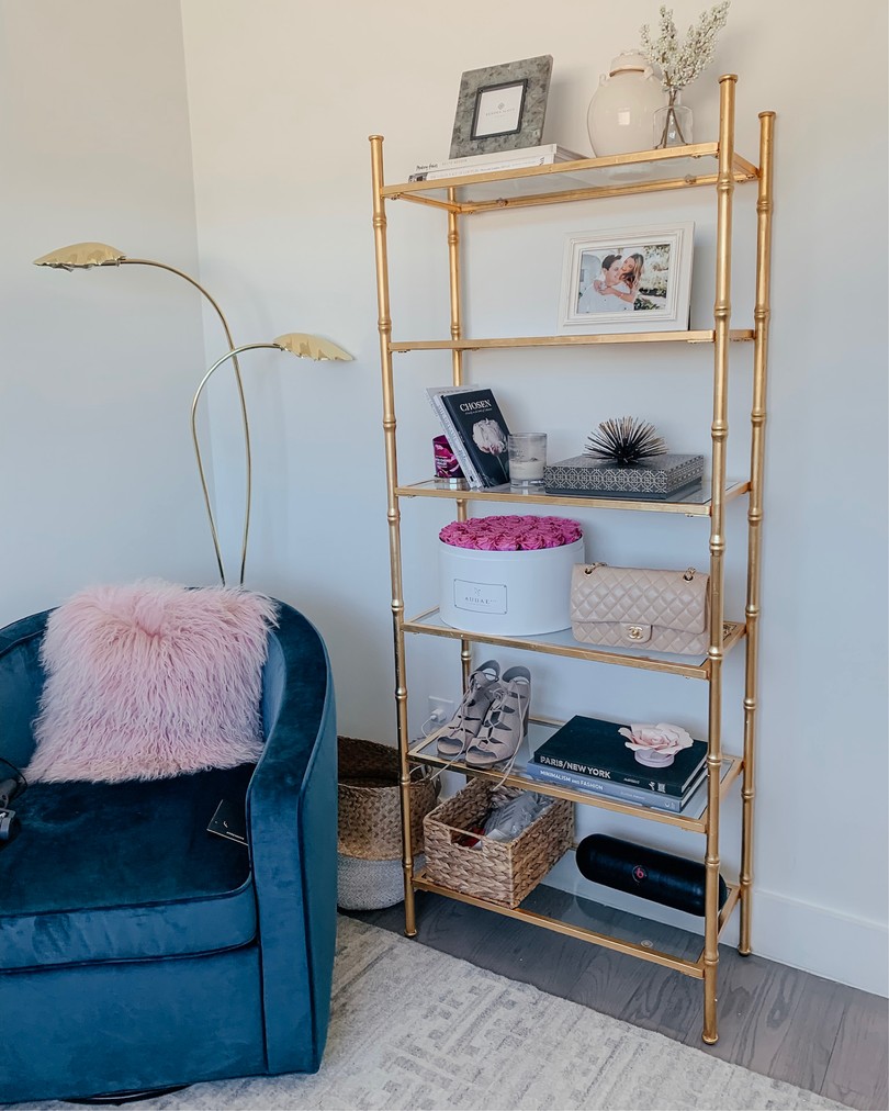 pier 1 gold bookcase