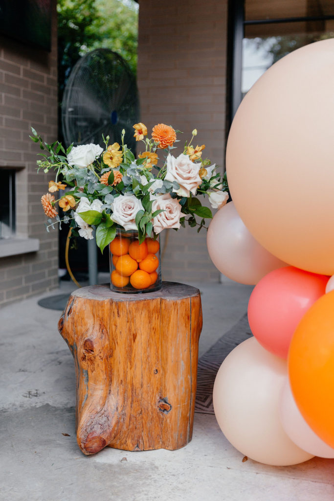 prim and lovely florals orange green and white flowers